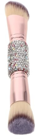 CLISPEED Pinceles De Maquillaje De Doble Punta Con Mango De Gemas De Imitación y Cerdas Suaves Para Base Rubor y Polvos Herramienta De Belleza Para Maquillaje