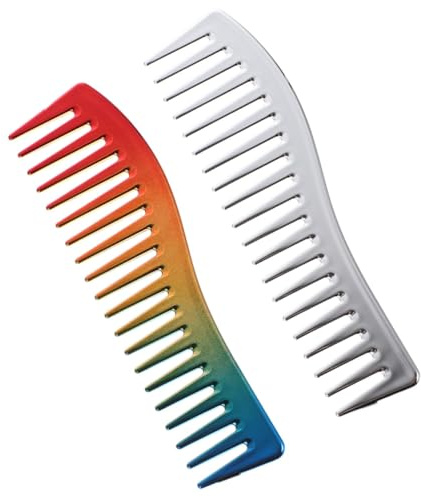 VICASKY 2 Stück Gebogener Herrenhaarkamm aus Robustem Abs Sicher für Kopfhaut für Bart und Haare für Anwendung Beim Barber und Unterwegs