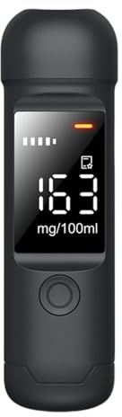 Éthylotests rechargeables, légers, précis, professionnels, affichage numérique, for les tests d'alcoolémie(Black)