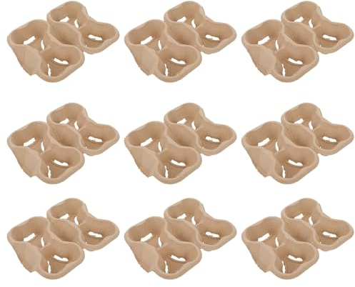 Veemoon Portavasos de Cartón Kraft para Bebidas Calientes, Base para 4, Resistente a Golpes y Presión, 20 Unidades, Soporte Ecológico para Café y Té para Llevar