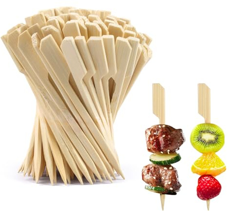 300 st träspett fingerfood spett 9 cm bambuspett, kebabspett trä, cocktailspett, mat, plock, grillspett, träspett för snacks, fingermat, aptizers hamburgerspett