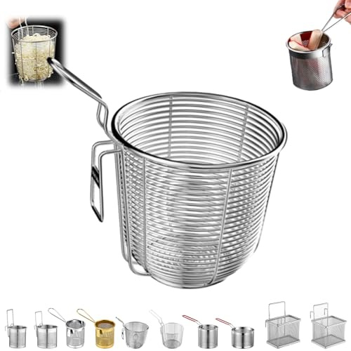 Cestello per Pasta in Acciaio Inox,Divisorio per Cottura,Cestello per Pasta separata,Mestolo per Spaghetti,Cestelli Separato per Pentola Ideale per Scolare Spaghetti e Noodles Set, per verdure