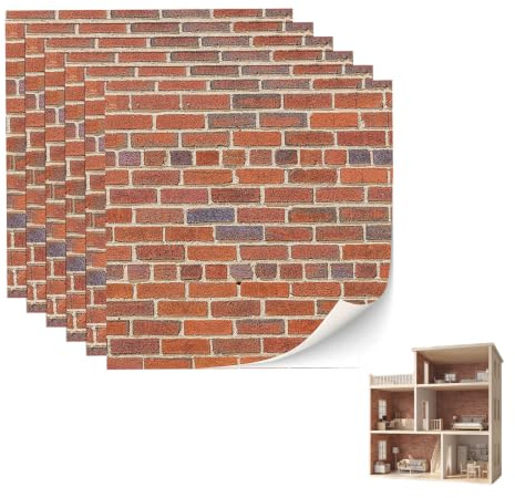 Selbstklebende Tapete Klebefolie Puppenhaus Zubehör, Miniatur Deko Folie für Wand Boden Dach Puppenhaus Möbel, wasserdichte Selbstklebende Bodenbeläge für Miniatur Haus Dekoration