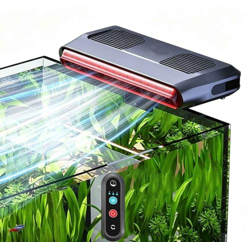 HPMCVE Aquariumkühler-Lüfter Mit Intelligentem Thermostat, Einstellbarer 3-Gang-Wasserkühler Für Axolotl-Beckenzubehör, Leises Marine-Fischschüsselgerät, USB-betriebene Temperaturregelung
