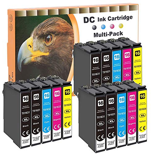 D&C 15x Druckerpatronen Kompatibel für Epson 16 16XL Workforce WF-2760DWF WF-2760 WF-2540 WF-2660 WF-2750 WF-2650 WF-2510 WF-2520 WF-2530 WF-2010 WF-2660DWF WF-2700 WF-2010W WF-2500WF WF-2520NF
