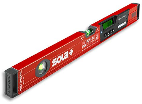 SOLA 1730801 Elektronische Neigungswasserwaage RED 60 digital Länge 600 mm, Rot, 60 cm