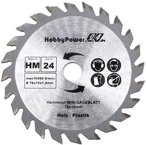 1 Stück Sägeblatt Trennscheibe 76 x 10 mm 10,8-12V Holz Kunststoff Aluminium Mini Handkreissäge Tauchsäge Kreissäge