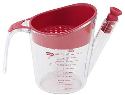 apollo THE HOUSEWARES BRAND 500ml Plastic Acrylic Gravy Fat Separator and Measuring Jug, White, 8991