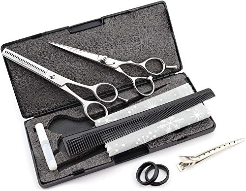 Friseurschere 5.5 Zoll Friseurin Effilierschere für Profi Haarschere Damen und Herren Haarschneideschere Set