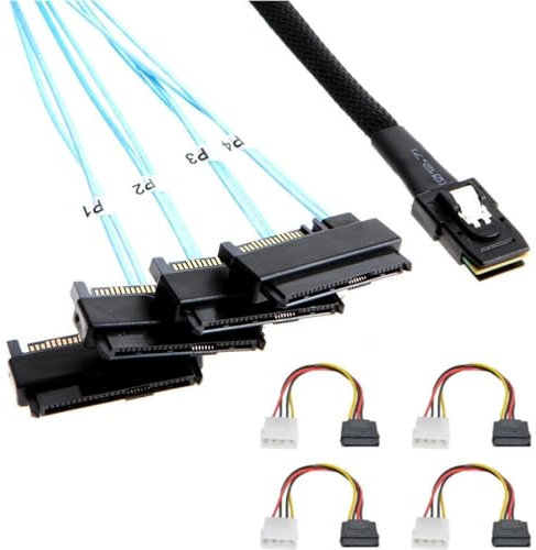 Chenyang Mini SAS SFF-8087 36Pin Host a SFF-8482 Target Disk Cavo con IDE Cavo di Alimentazione 0,5 m