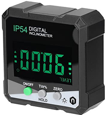 digitaler Neigungsmesser Hancaner IP54 4 * 90 ° LCD Winkelmesser Neigungsmesser Digitales Winkellineal Einseitige Magnetik Multifunktionaler Winkelmesser Absoluter relativer Messmodus Data Hold