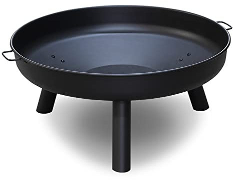 SWANEW Braciere per esterni, diametro 82,5 cm, grande braciere in ferro con manici, braciere di alta qualità per balcone, cortile, foresta, camino, terrazza, campeggio
