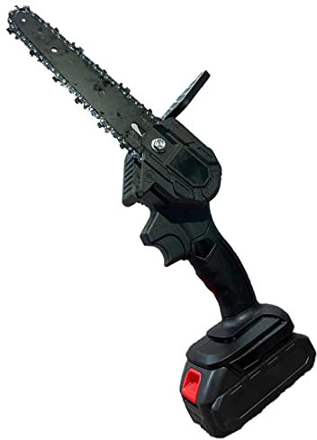Mini motosierra inalámbrica, sierra de cadena pequeña eléctrica de mano de una mano de 6 pulgadas, batería portátil de 21 V X2, motosierra pequeña operada eléctricamente