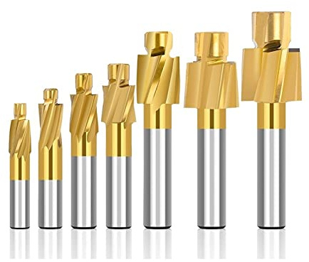 Bohrer HSS-Fräser, Senker, Schaftfräser, Pilot-Schlitzwerkzeug, Kupfer, Metall, Bohren, Pilotierter Senker,7-teiliges M3-M12-Set