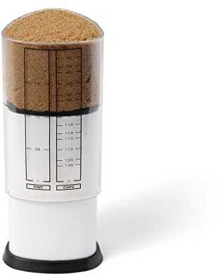 KitchenArt 2 Cup Tri Adjust A-Cup, Easy Pour Measuring Cup, 3.25x3.25x6, Black/White