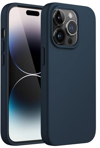 JETech Silicone Case for iPhone 14 Pro Max, Navy | Silky Soft Touch, Shockproof Protection, Scratch Resistant, Microfiber Lining