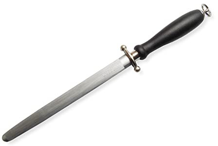 Marsvogel - Wetzstahl Oval mit Knebel und schwarzem Kunststoffgriff - 20,5 cm