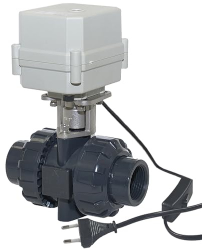 ILSY-IVA Normalerweise geschlossen 110VAC-230VAC DN50 motorisierter Kugelhahn, 2 elektrischer Kugelhahn aus PVC, mit EU-Stecker