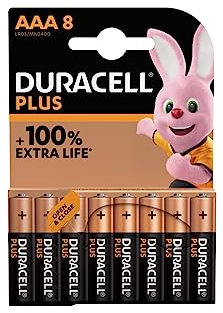 8X Duracell AAA Plus (1 Blister Da 8 Batterie) 8 Pile Mini Stilo (LR03/MN2400)