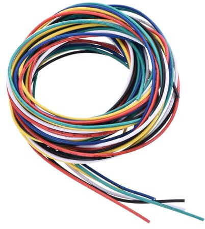 QUARKZMAN Calibro 24 Cavo Collegamento PVC 1,5m/5 Piedi 24AWG Filo Elettrico Flessibile UL1007 Trefoli Rame Stagnato 6 Colori 1,5mm Dia per Collegamenti Interni Aeromodelli