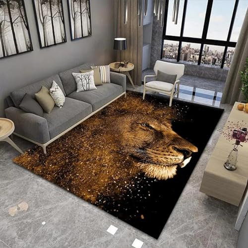 Kind Teppich 80 X 160 Cm / 31.49 X 62.99, Schlafzimmer Teppich, 3D Teppiche Wohnzimmer Teppiche Weich Rutschfest Teppich Für Wohnzimmer Schlafzimmer Bettvorleger Tiger Leopard Löwe Tier -5S8M0I3C1E8