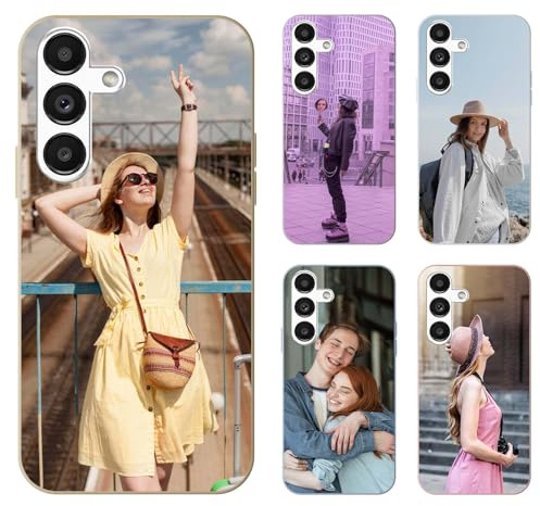 LQGBFCLK Personalisierte Handyhülle für Samsung Galaxy A55 5G–Selbst gestalten mit eigenem Foto, Bild, Text oder Logo–Individuelle TPU Hülle in Schwarz