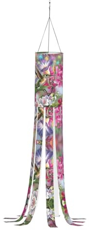 Novelty Hummingbird SamLng Halloween Windsock - Spooky Ghost Print Decorations, Perfect for Yard, Patio, and Garden