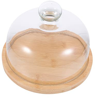 SHOWERORO 1 STK Drehbarer Tortendeckel Mini-Kuchenplatte klare Platten Miniaturhalter drehbarer tortenplatte Rotating Cake Plate praktisches Kuchenblech kreativer Brotteller Glas Khaki