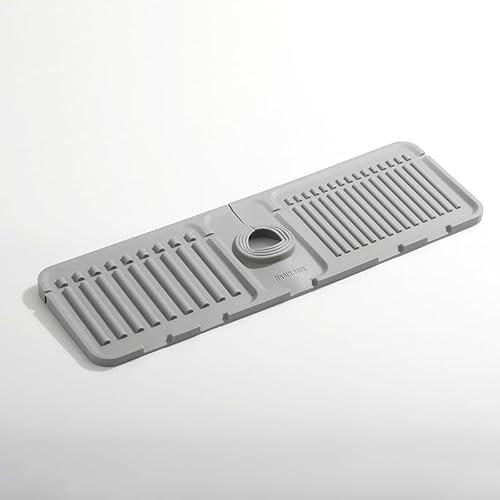 Kitlers Silicone Edge Protectors - Multifunction Sink Accessories, Splash Guard & Draining Mat for Kitchen, Bathroom Sink, Steel, Granite, Quartz Countertops(Transparent)