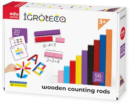 Igroteco® Rechenstäbe Set - Pädagogisches Spielzeug für Kinder zur Entwicklung mathematischer Fähigkeiten und motorischer Fertigkeiten
