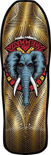 Powell Peralta Mike Vallely Elephant Reissue Skateboard-Deck, Goldfolie, 25 x 76,2 cm