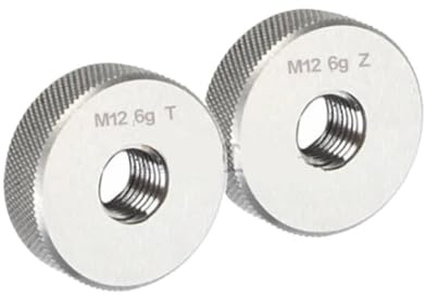 Gewindelehrring Gewinderinglehre M2-M30 GO/NO GO-Messgerät, metrisches Messgerät, 6 g Genauigkeit, Präzisions-Außengewindelehre, Feingewinde-Testwerkzeug, 2 Stück(M12 X 1.75)