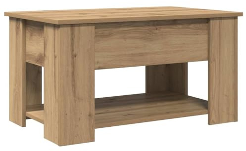 vidaXL Mesa de Centro Madera de ingeniería Roble Artesanal 79x49x41 cm
