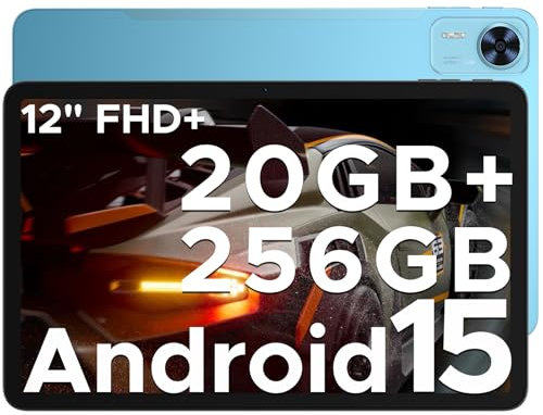 DOOGEE T36 Tablet 12 Zoll Android 15, 32 GB+256 GB/2 TB TF T620 Octa-Core, 2,4K 90 Hz Display, 8800 mAh, Gaming Tablet mit SIM Card Slot, 4G LTE, Bluetooth 5.0+5G WiFi, Metallgehäuse - Blau