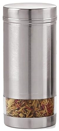 Recipientes de acero inoxidable para cocina, 1 litro, acabado mate, juego de 6