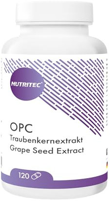 Nutritec OPC Traubenkernextrakt 120 Kapseln, mit 750 mg Extrakt pro Tagedosis, aus italienischen und franzözischen Weintrauben
