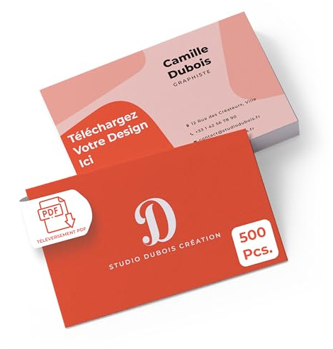 Cimpress Personalisierte Visitenkarten erstellen, 500 Stück, 300 g/m² | Logo, Design oder Text hinzufügen, matt, 85x55 mm, beidseitig bedruckt, ideal für Firmen, Selbständige, Messen und Events