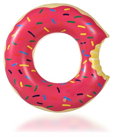 Donut uppblåsbar pool-simmarring, simring, simmare-barnpool, uppblåsbar pool, sommarstrand (puder)