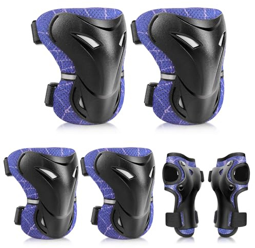 YooxArmor Knieschoner Kinder Schoner Inliner Kinder 6er Set für 3-13 Jahre | mit Ellenbogenschützer Handgelenkschoner,Schutzausrüstung Protektoren für Fahrrad Skateboard Rollschuhe