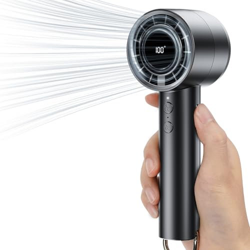 Ventilateur Portable, 5 Vitesses Avec Port de Charge USB,Ventilateur de Poche avec Affichage LED Indiquant la Vitesse du Vent et le Niveau de Puissance, 3000mAh pour le Bureau, le Voyage