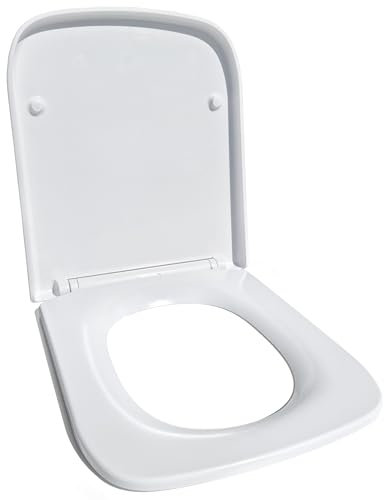 Built Right Toilet Seat – Soft Close, Quick Release, Easy Cleaning, White – Square, D Shaped or Round – Toilet Seat Fittings Included - SS01