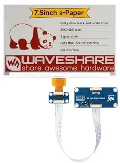 TUOPUONE 7,5 Zoll E-Paper-Display (H) E-Ink Display 800x480 Rot/Gelb/Schwarz/Weiß SPI-Schnittstelle mit E-Paper Driver HAT