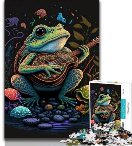 Puzzle 1000 Teile für Erwachsene und Jugendliche Frosch spielt Banjo Puzzle für Erwachsene anspruchsvolles Spiel ganze Familie 38x26cm