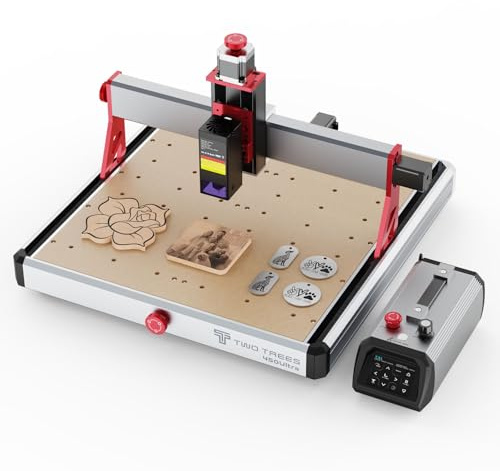 Twotrees TTC450 Ultra 500W CNC Fresadora se destaca por el fácil cambio entre modo CNC y modo láser, incluye un módulo láser de 20W y cuenta con una pantalla táctil IPS de 3,5 pulgadas