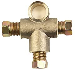 FACAIIO 3-Wege-Bremsleitung, T-Stück mit 3 Außenmuttern für M10 x 1 mm für 3/16 Zoll Außendurchmesser