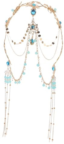 OATIPHO Diadema de Metal con Borlas Tradicionales Chinas para Mujer, Accesorios Chinos Cabello, Cadena Frente Estilo Antiguo, Tocado Elegante para Bodas y Sesiones de Fotos Hanfu