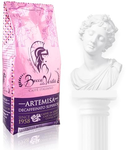 BOCCA DELLA VERITA Caffe in Grani Italiano Idea Regalo Aroma ARTEMISA Caffè Decaffeinato in Grani 1 Sacco da 1 Kg Caffe in Chicchi Tostato Naturalmente e Artigianalmente, Rainforest e UTZ