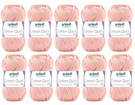 Gründl Wolle Cotton Quick uni Häkelgarn 10 Knäuel 50 g, Apricot