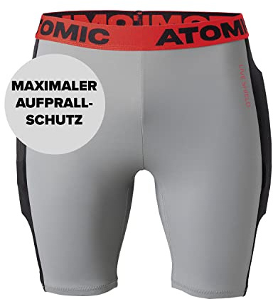 ATOMIC Live Shield Shorts I Ski-Protektor-Hose mit 3-lagigem Multi Density Schaum für maximalen Schutz I Protektorenhose aus atmungsaktivem Mesh I Unterziehhose mit herausnehmbarem Steißbein-Schutz