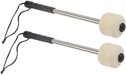POFET 2pcs Bass Drum Mallet Drum Stick with Wool Felt Head Percussion Accessory